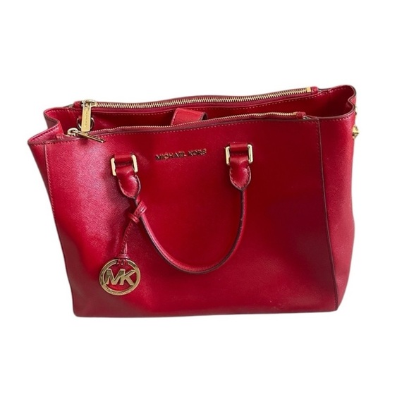 MICHAEL KORS Red Leather Satchel - Picture 3 of 15